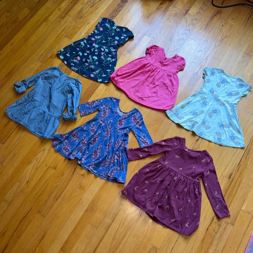 Toddler Girls Dress Lot 6pc 4 Carter's Disney Frozen Old Navy Cat & Jack Bundle